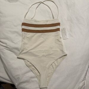 L*Space Ivory and Brown One Piece Suit